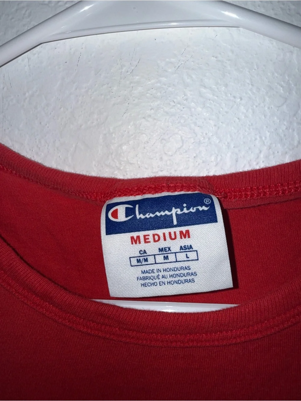 Champion Men’s Red Logo Short Sleeve Tee - Picture 2 of 3